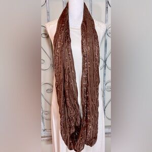 Charming Charlie Brown Iridescent Infinity Scarf #1112